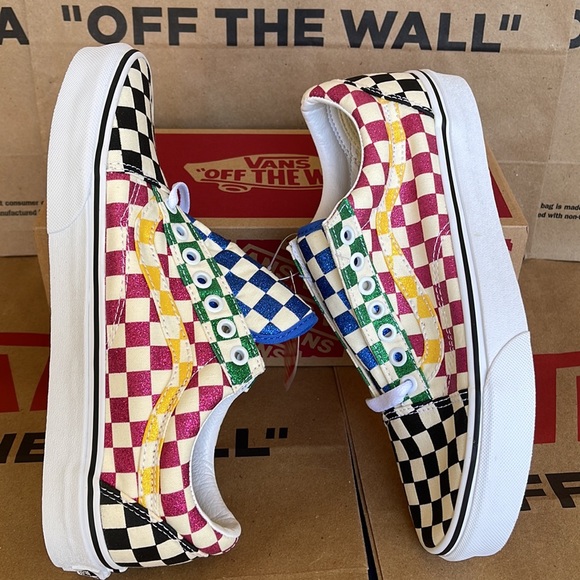 Vans Old Skool Glitter Check Multi/True White WMNS sneakers - Picture 12 of 16
